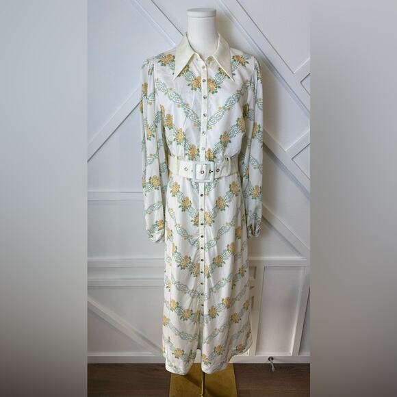 NWT Keepsake The Label Sorelle Vera Long Sleeve Button Down Midi Dress Size 8 - Picture 2 of 15